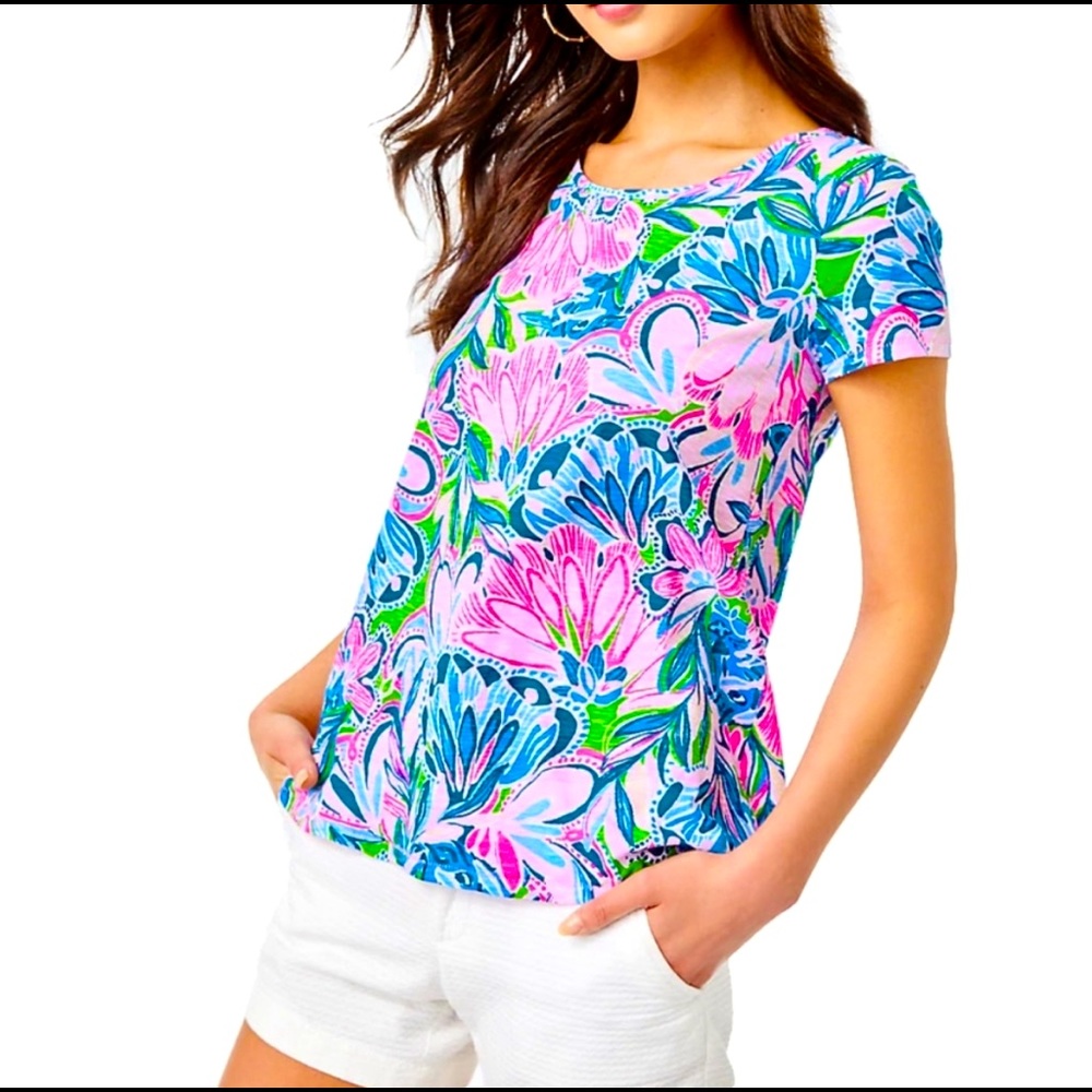 Lilly Pulitzer Tops, Lilly Pulitzer Etta Scoop Neck Top, Size S